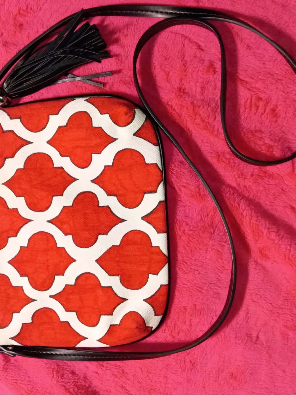 Brighton Red and Black Bird Motif Crossbody Bag - Picture 6 of 6